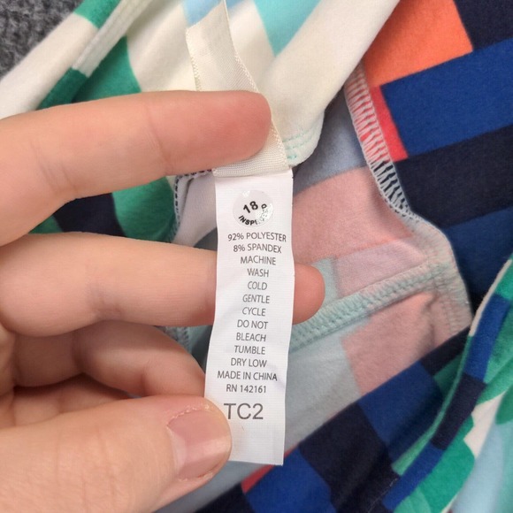 Lularoe TC2 Leggings Womens Blue Green Geometric Pattern Polyester - Picture 11 of 11